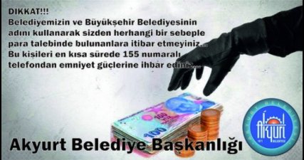 Belediye Dolandırıcılara Karşı Uyardı
